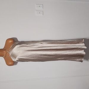 Nasty Gal Halter Satin Slip Dress Champagne Size 10